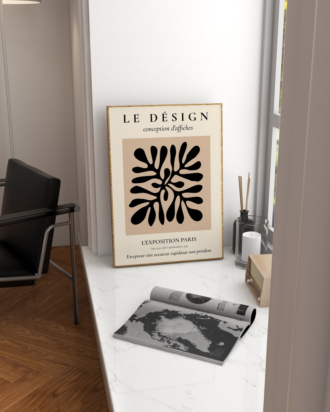Matisse Style Black Organic Shape Paris Exposition Gallery Poster - Image 3