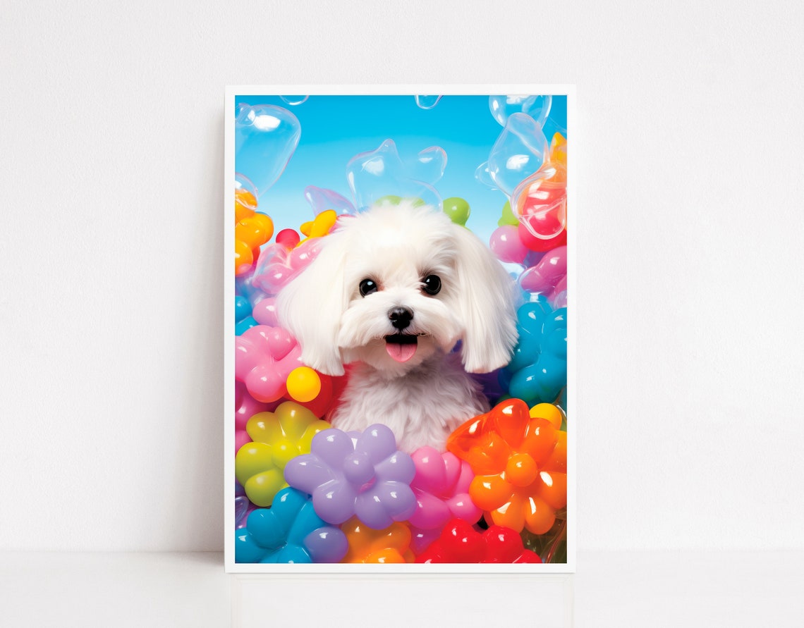 Maltese Dog Bichon Maltese Dog Dog Poster Dog Wall Art Gift For Dogs Lover Dog Art Dog Home Decor Pet Portrait Animal Poster