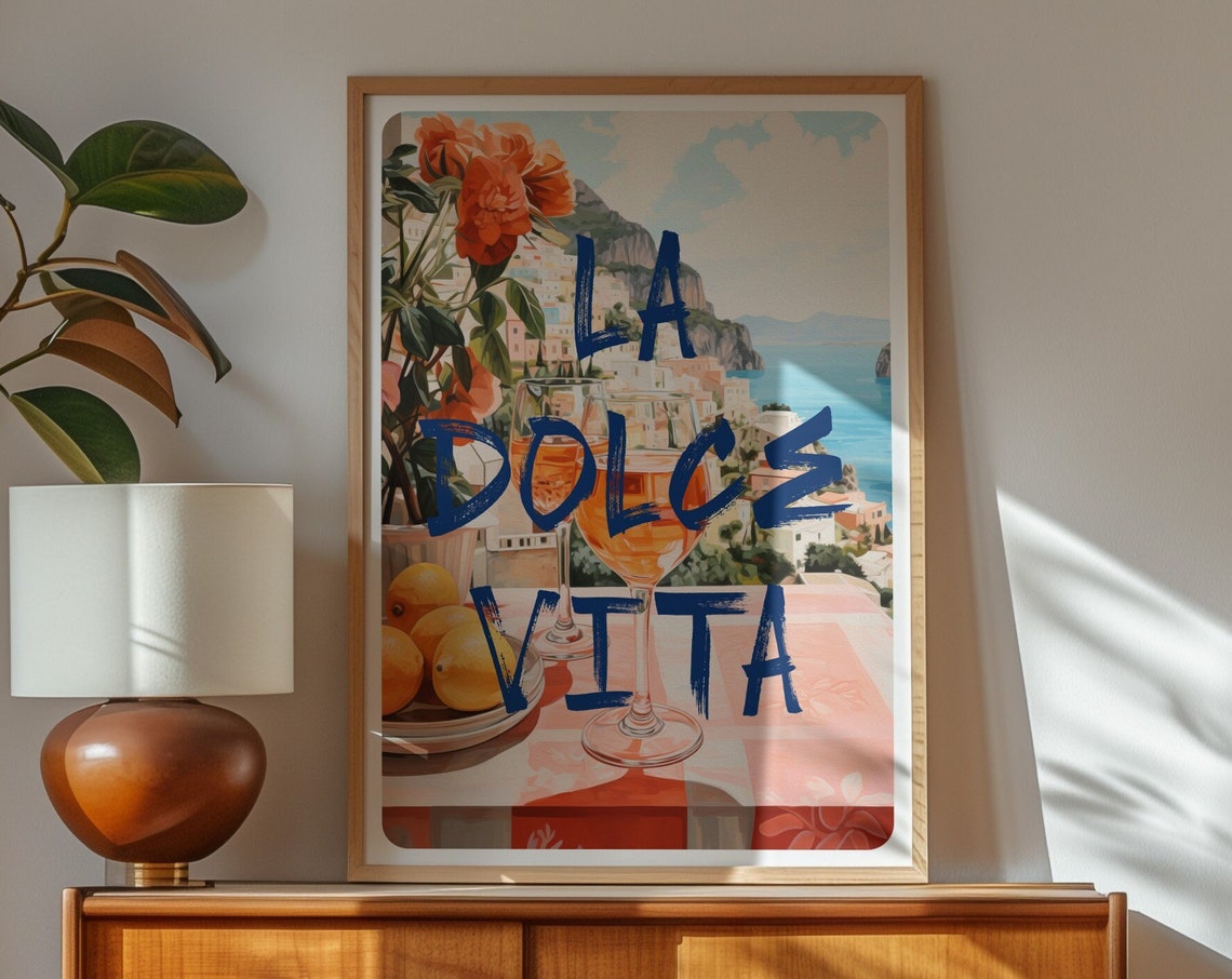 La Dolce Vita Italian Positano Amalfi Coast Lemon Spritz Poster - Image 3