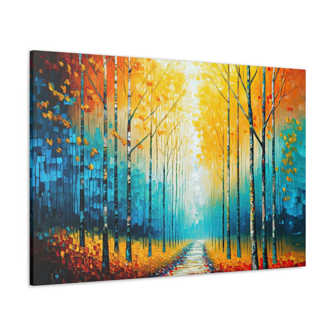 Colorful Aspen Forest Art Ready To Hang Painting - Image 3