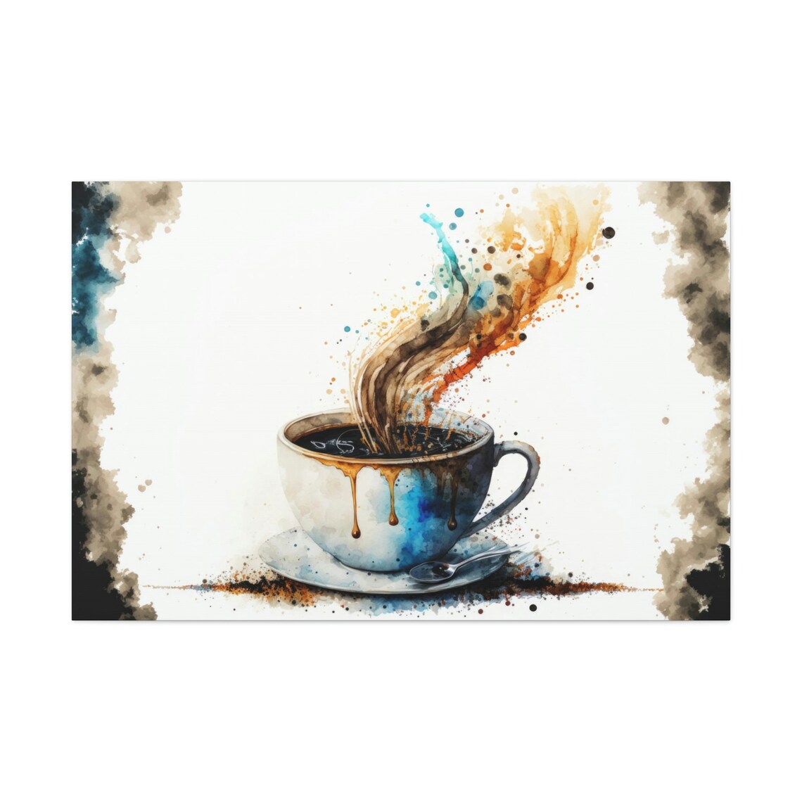 Watercolor Coffee Art Print, Cafe Kitchen Decor