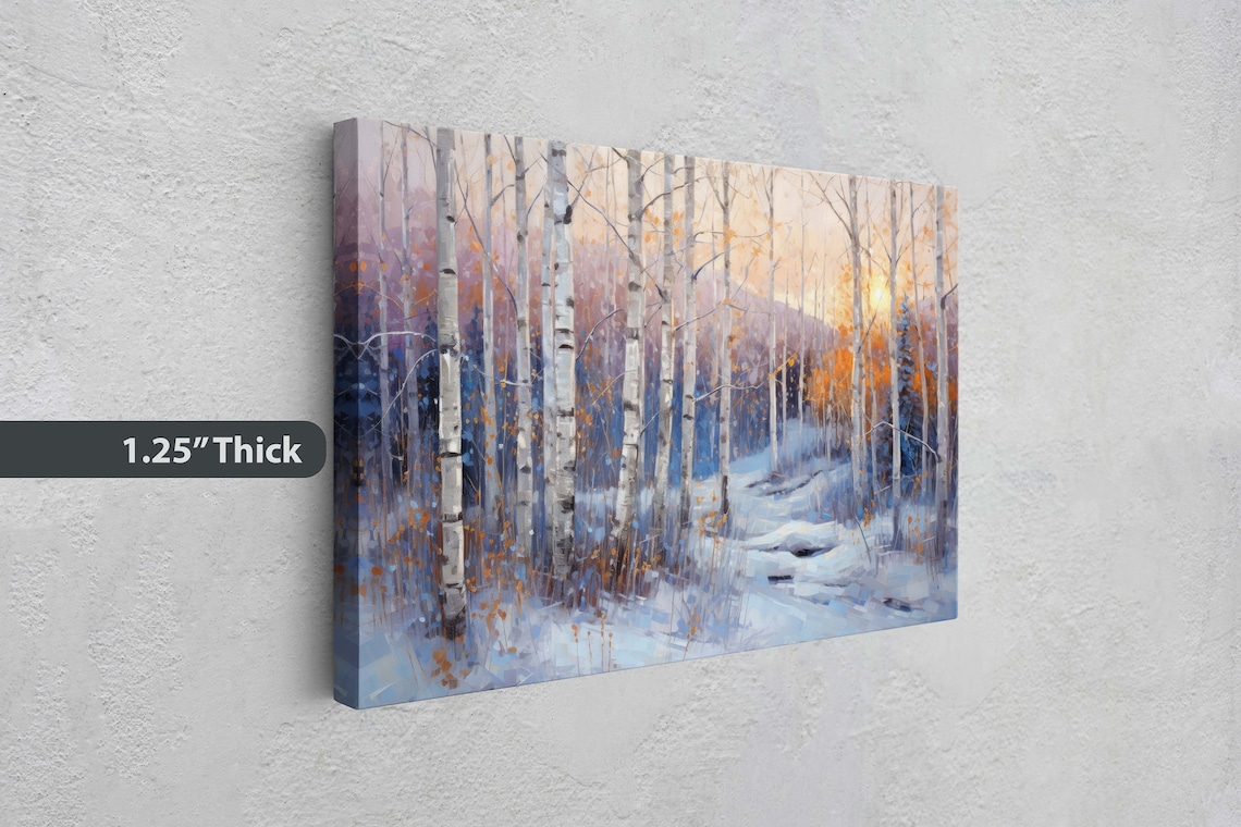 Winter Aspen Trees, Snowy Forest Seasonal Art Print - Image 3