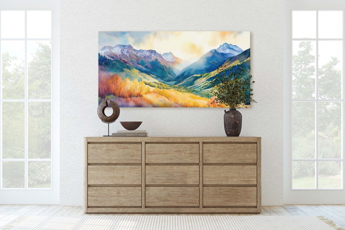 Rocky Mountains Telluride Colorado Fall Landscape Art Print - Image 2