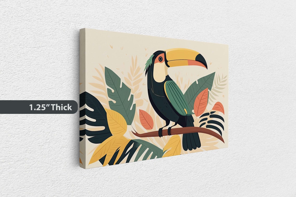 Toucan Tropical Bird Minimalist Illustration Boho Botanical Art Print - Image 3