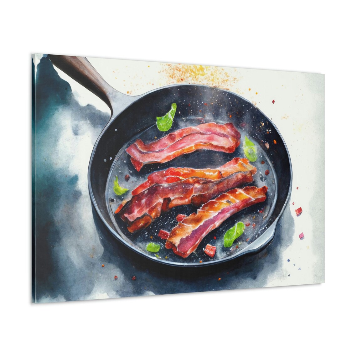Bacon Breakfast Watercolor Kitchen Wall Art Print - Image 3
