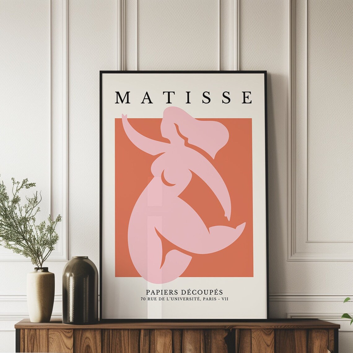 Matisse Pink Dancer Papiers Decoupes Terracotta Square Exhibition Poster