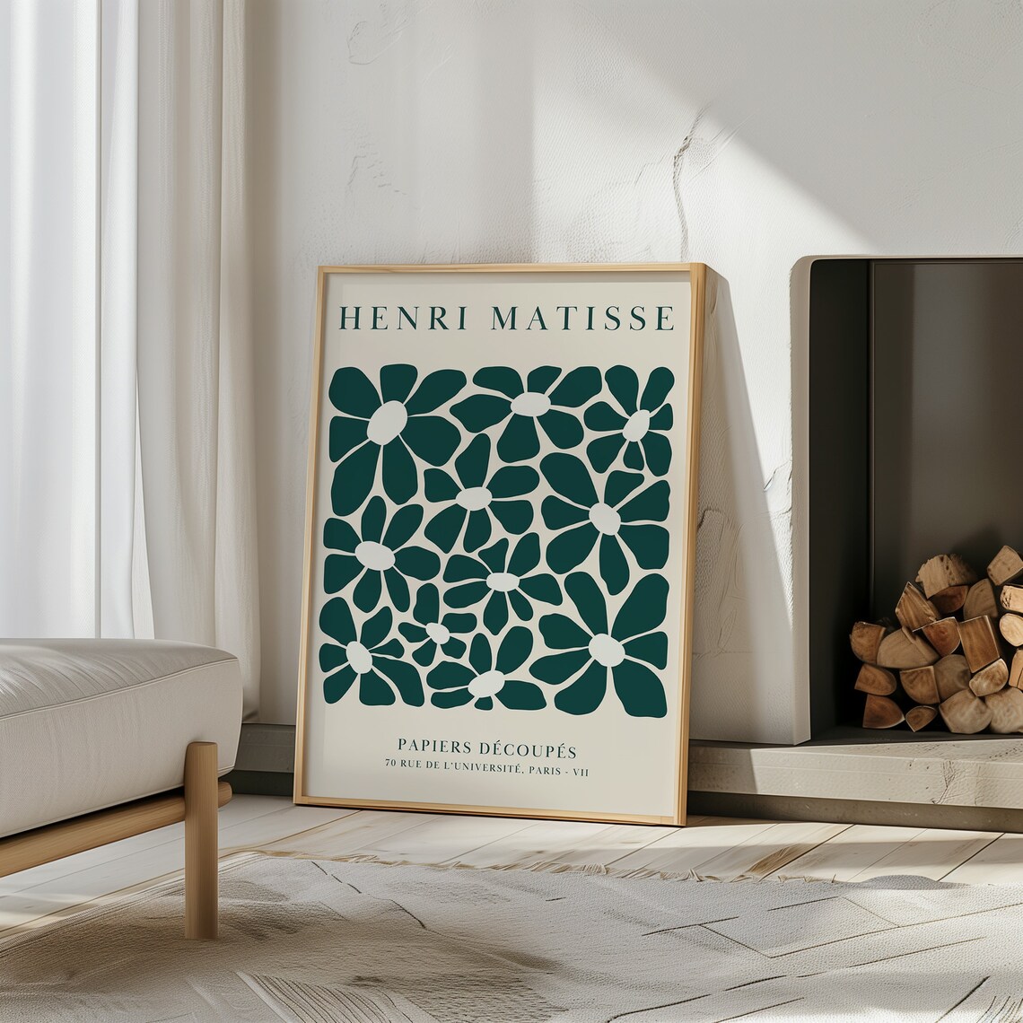 Henri Matisse Emerald Green Flower Papiers Decoupes Art Poster - Image 3
