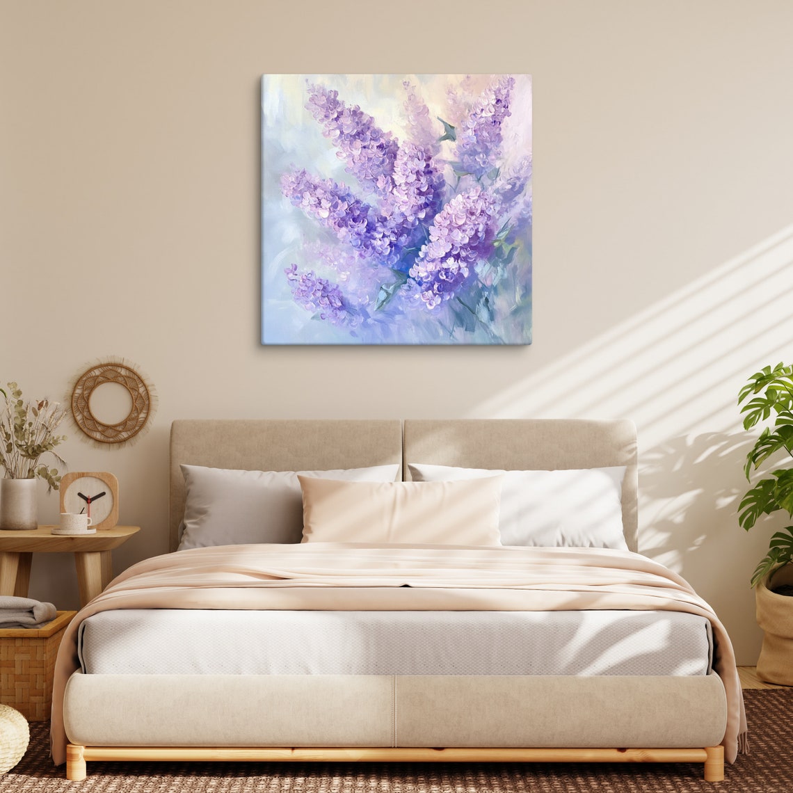 Purple Lilac Flower Clusters Soft Dreamy Painting Print Poster - Image 2