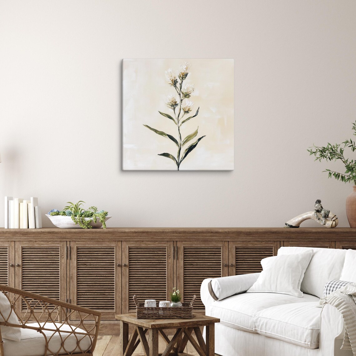 White Brittlebrush Wildflower Slender Stem Cream Floral Art Poster - Image 4