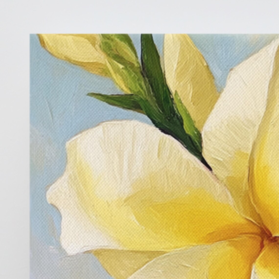 Yellow Allamanda Flower Green Leaves Sky Blue Tropical Wall Art - Image 3