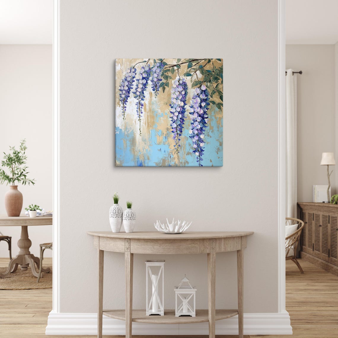 Wisteria Flower Wall Art Painting Print Print Vine Wall Art Flower Wall Art Large Painting Wall Art Wisteria Plant Art - Image 3