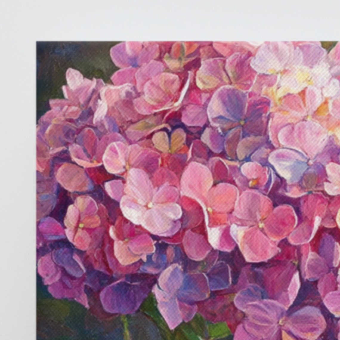 Pink Hydrangea Cluster Sunlit Garden Painterly Floral Art Poster - Image 3