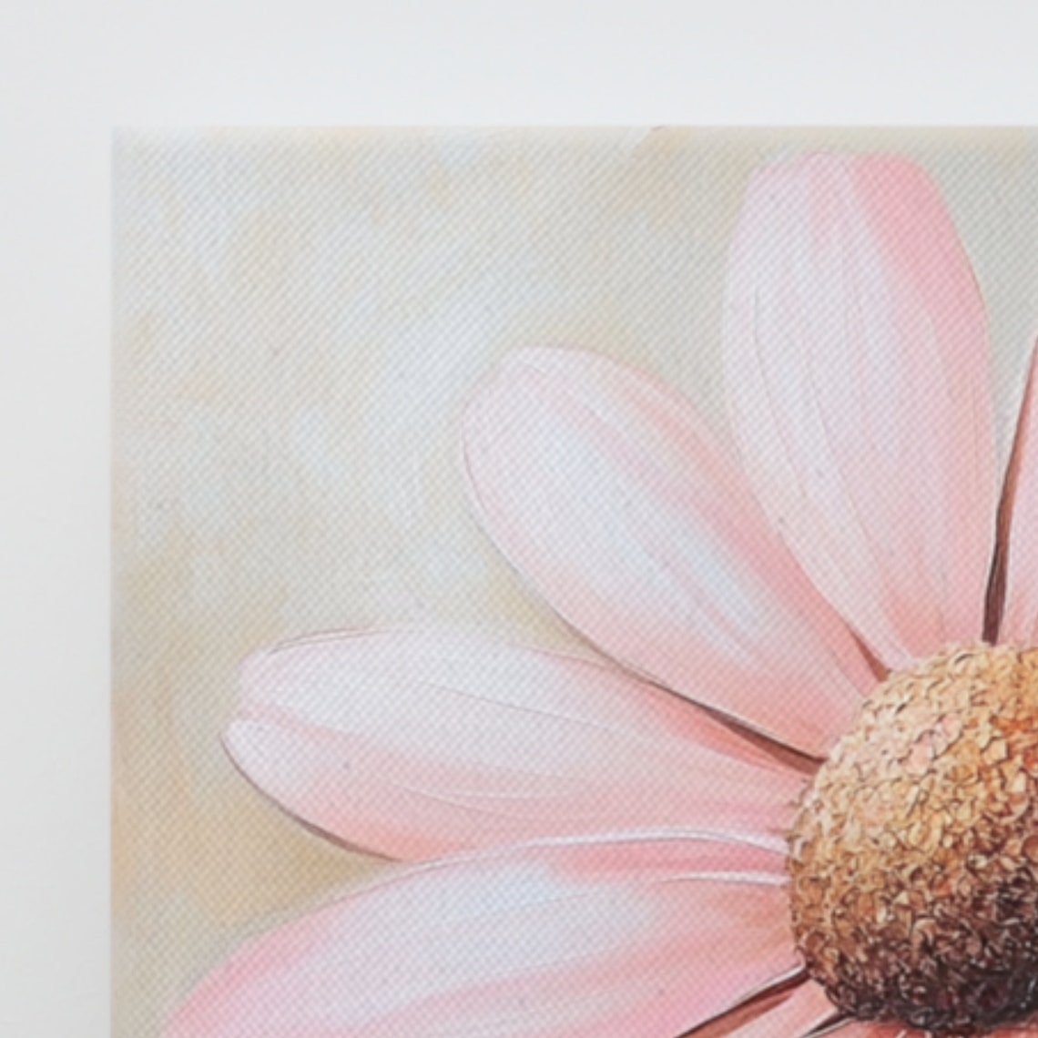 Soft Pink Daisy Blossom Close Up Neutral Beige Floral Poster - Image 2