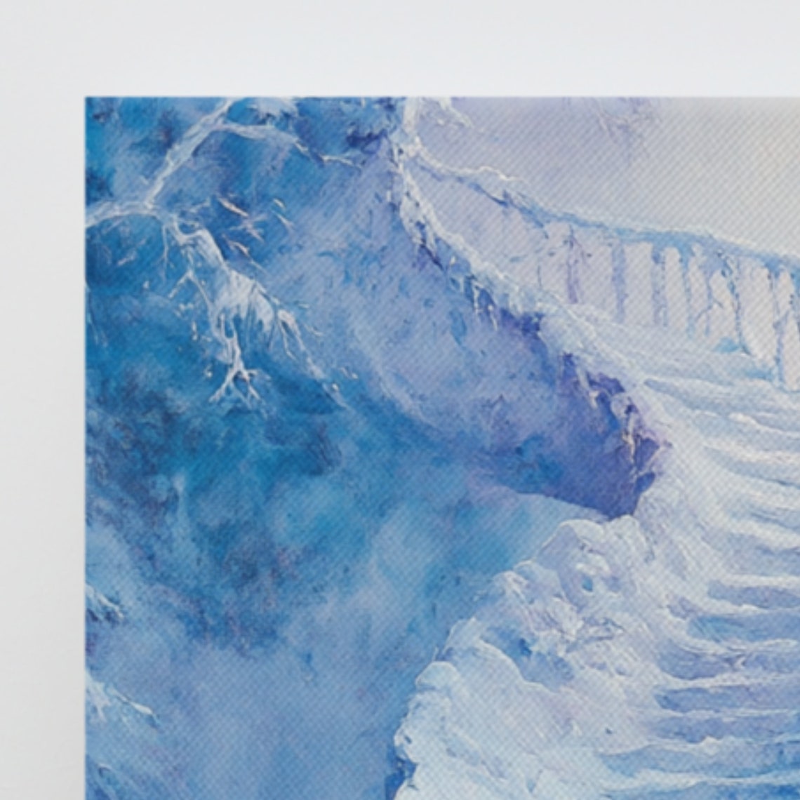 Snowy Magical Staircase Curved Icy Steps Winter Dream Wall Art Print - Image 3