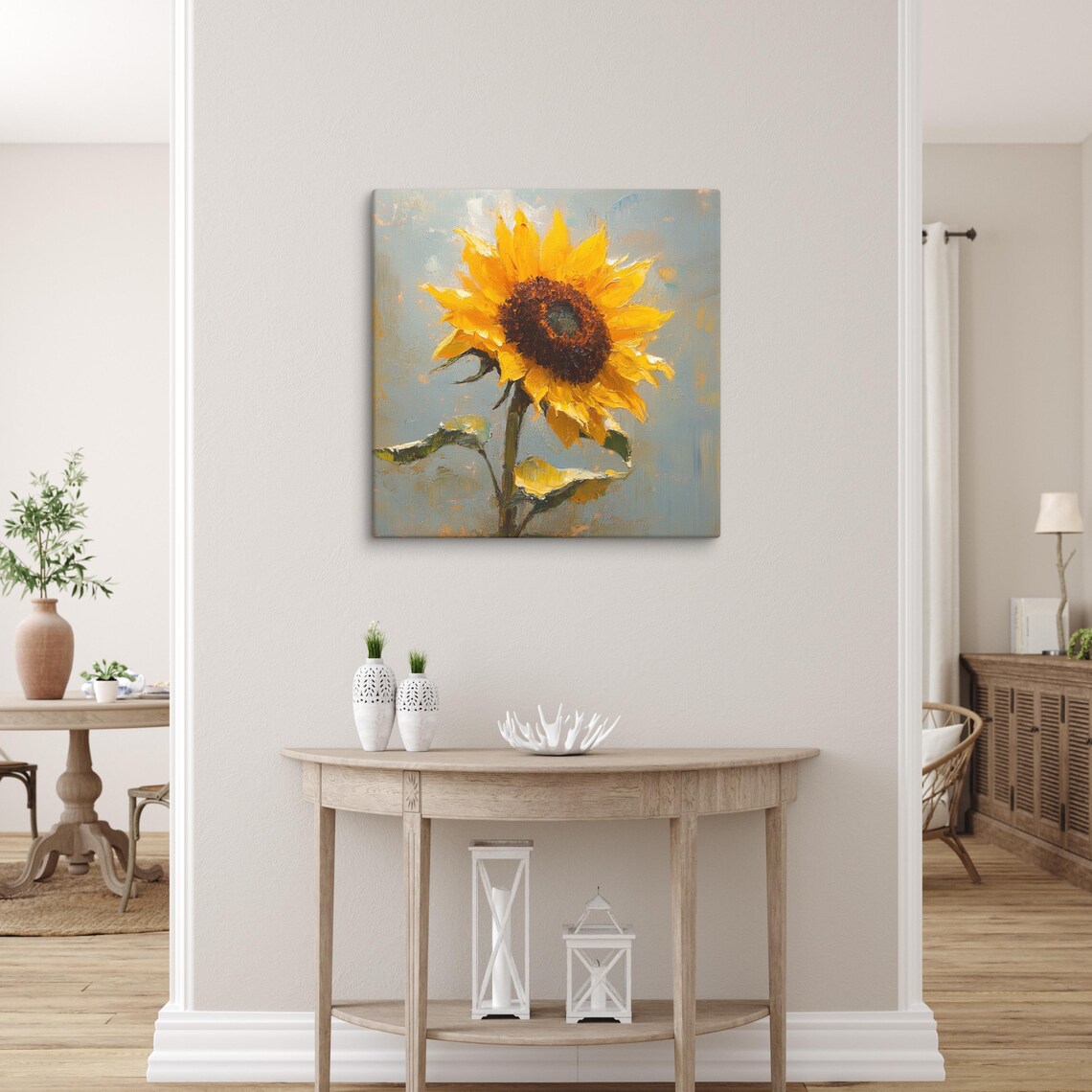 Sunflower Print Large Painting Print Flower Wall Art Nature Art Sunflower Art Sunflower Painting Print Large Wall Art - Image 5