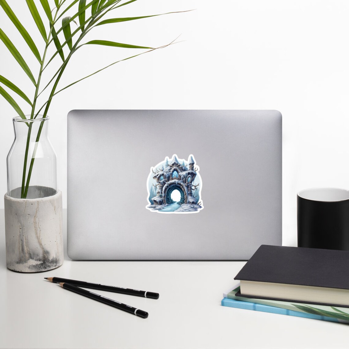 Snowy Ice Castle Archway Frozen Palace Winter Fantasy Sticker Decal - Image 4