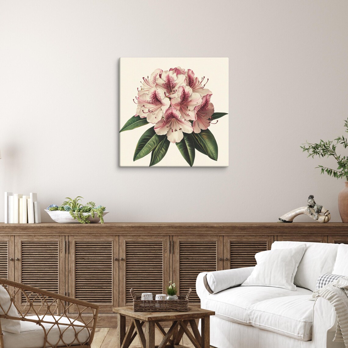 Pink Rhododendron Blossoms Vintage Botanical Painting Print Poster - Image 5