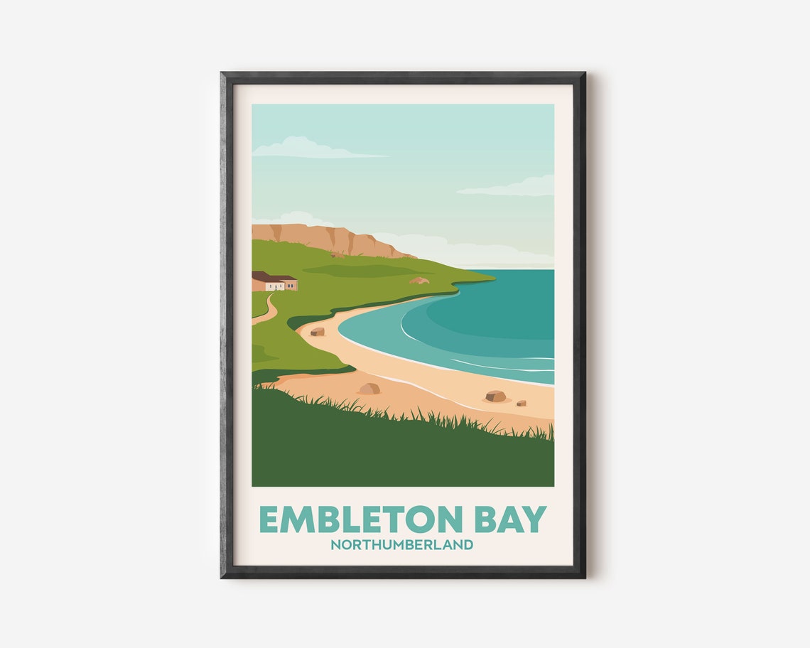 Embleton Bay Northumberland Wall Art Traveller Gift Art Lovers Travel Market Wall Art Print Modern Travel Art Uk Bedroom Living Room Poster