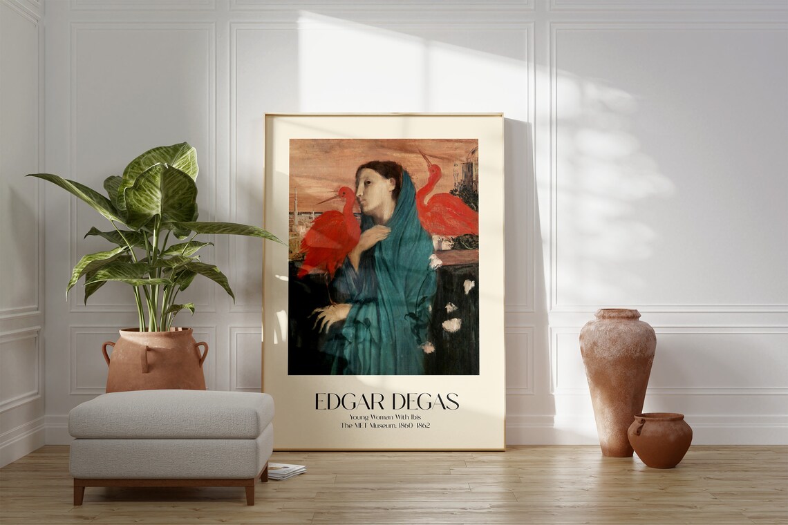 Edgar Degas Woman With Ibis, Minimalist Vintage Poster - Image 2