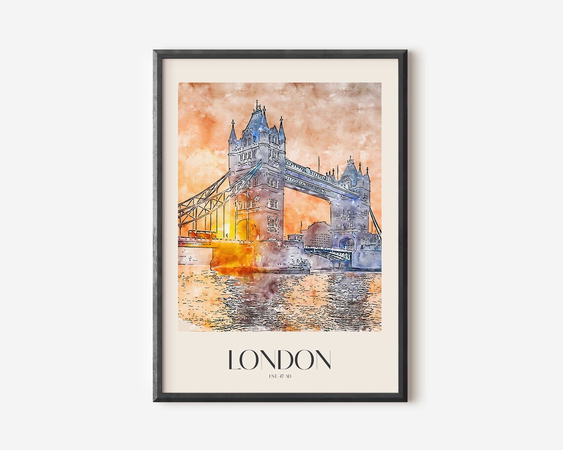 London Travel Poster, British Gallery Wall Decor
