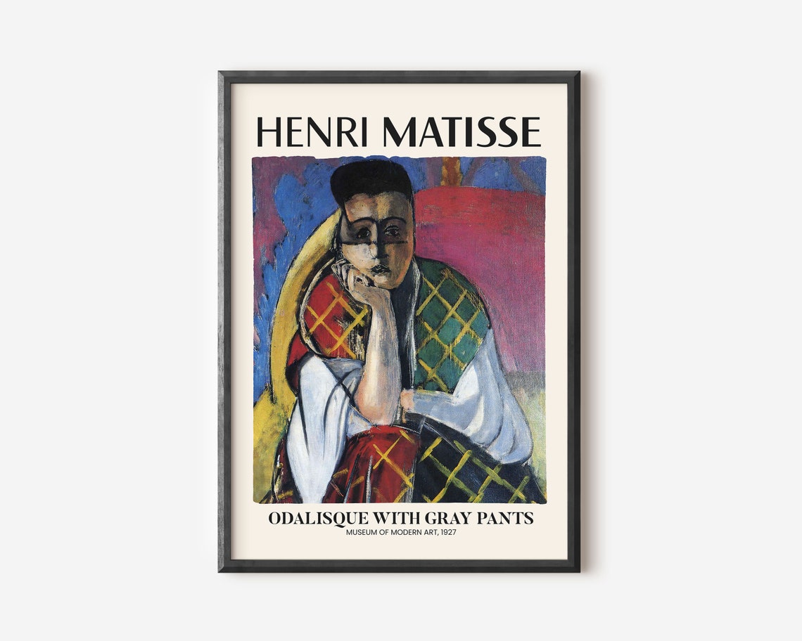 Henry Matisse Exhibition Poster Famous Gallery Wall Art Print Painting Art Print Floral Wall Print Garden Scenery Nature Living Room Art