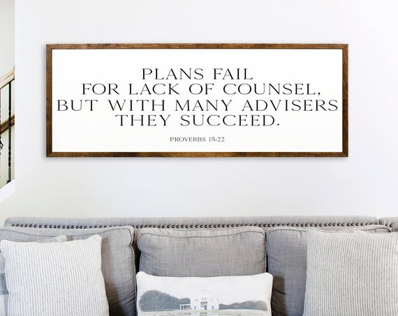 Proverbs 15:22 Scripture Wall Decor, Bible Verse Art Print