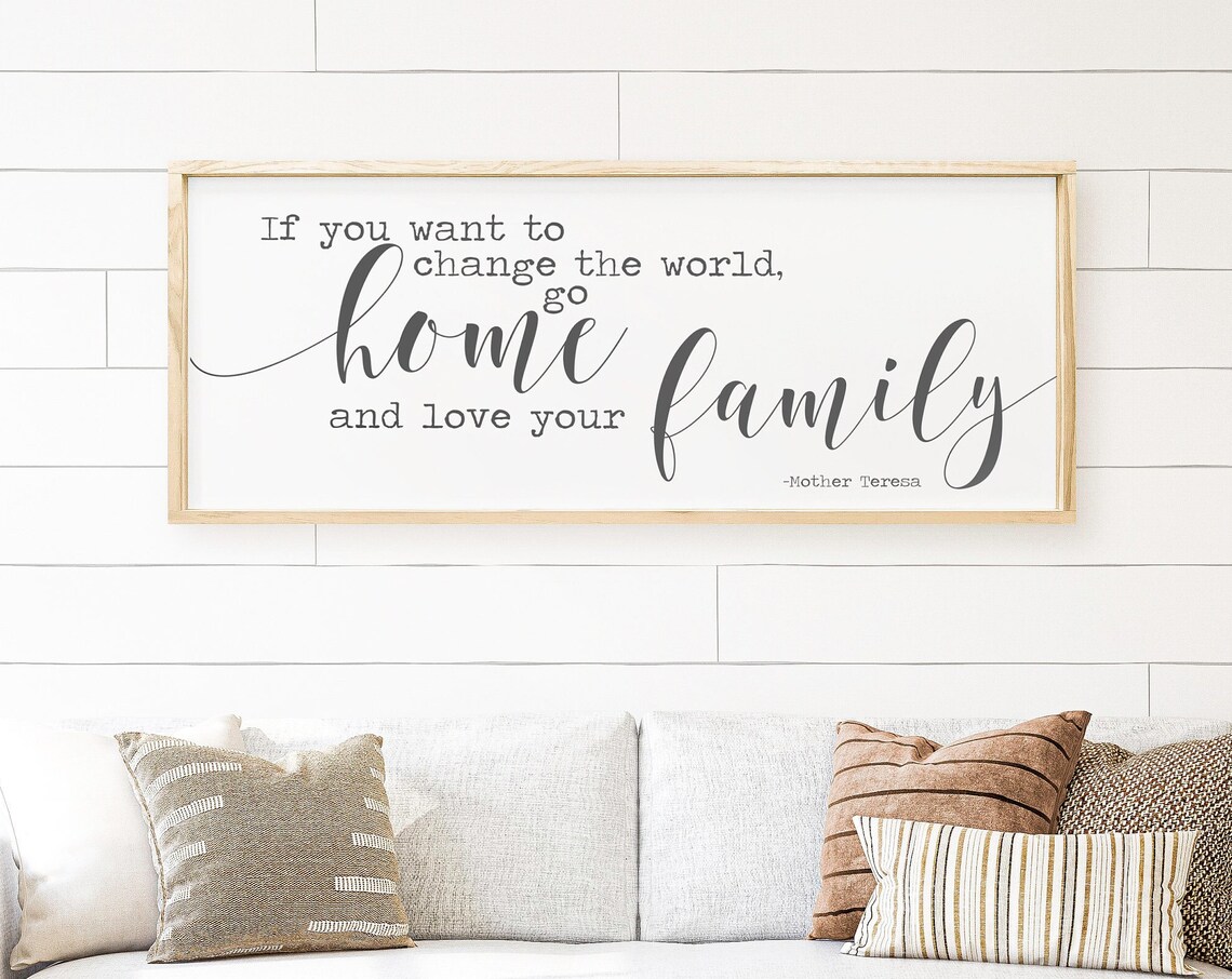 Mother Teresa Quote, Inspirational Family Values Art Print