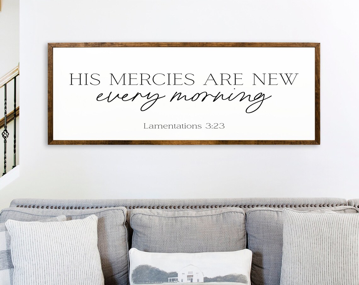 His Mercies Are New Every Morning Farmhouse Wall Art Print