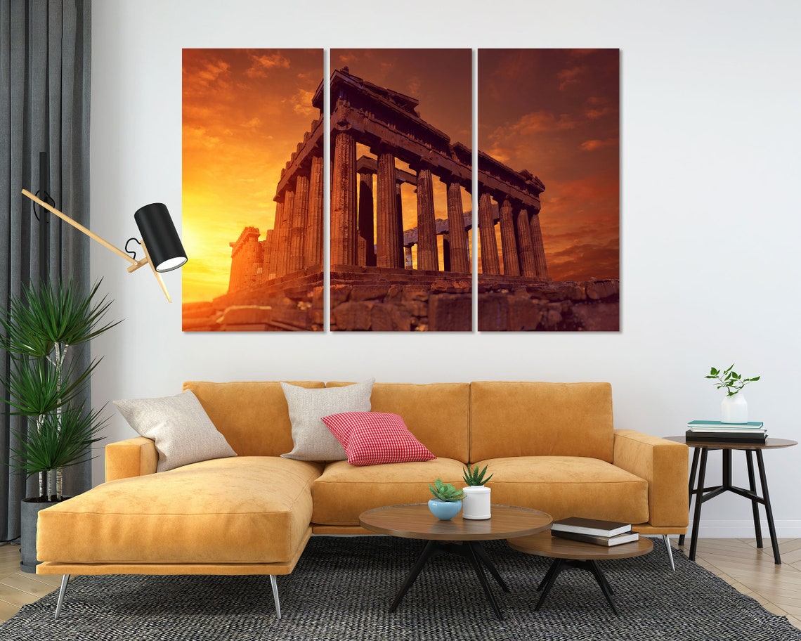 Parthenon Athens Greece Sunset Golden Columns Ancient Temple Poster - Image 5