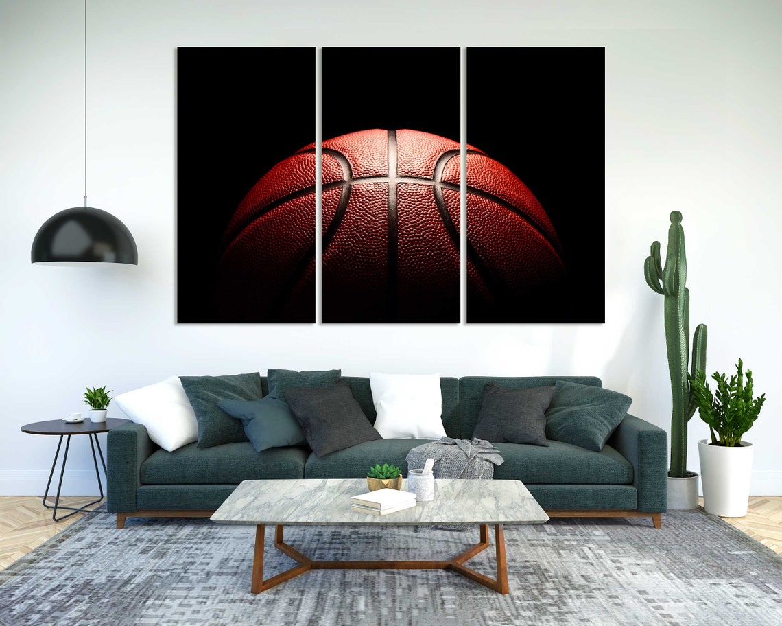 Basketball Wall Art Basketball Print Basketball Modern Home Decor Game With Ball Pictures Print Basketball Ball Close Up Decor - Image 2