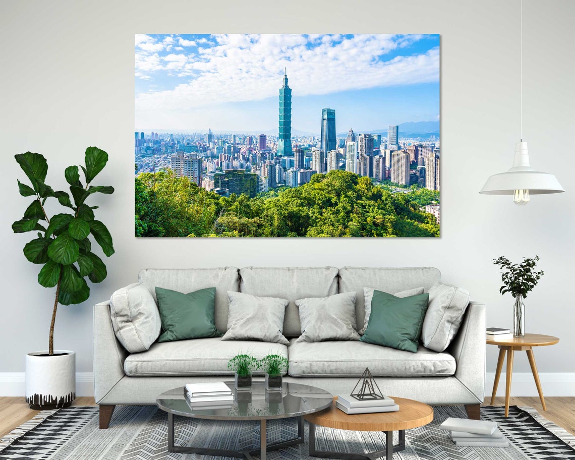 Taipei Cityscape Wall Art Sunny Taipei Print On Taiwan Travel Wall Art Architecture Of City Taipei Photo Print On - Image 8