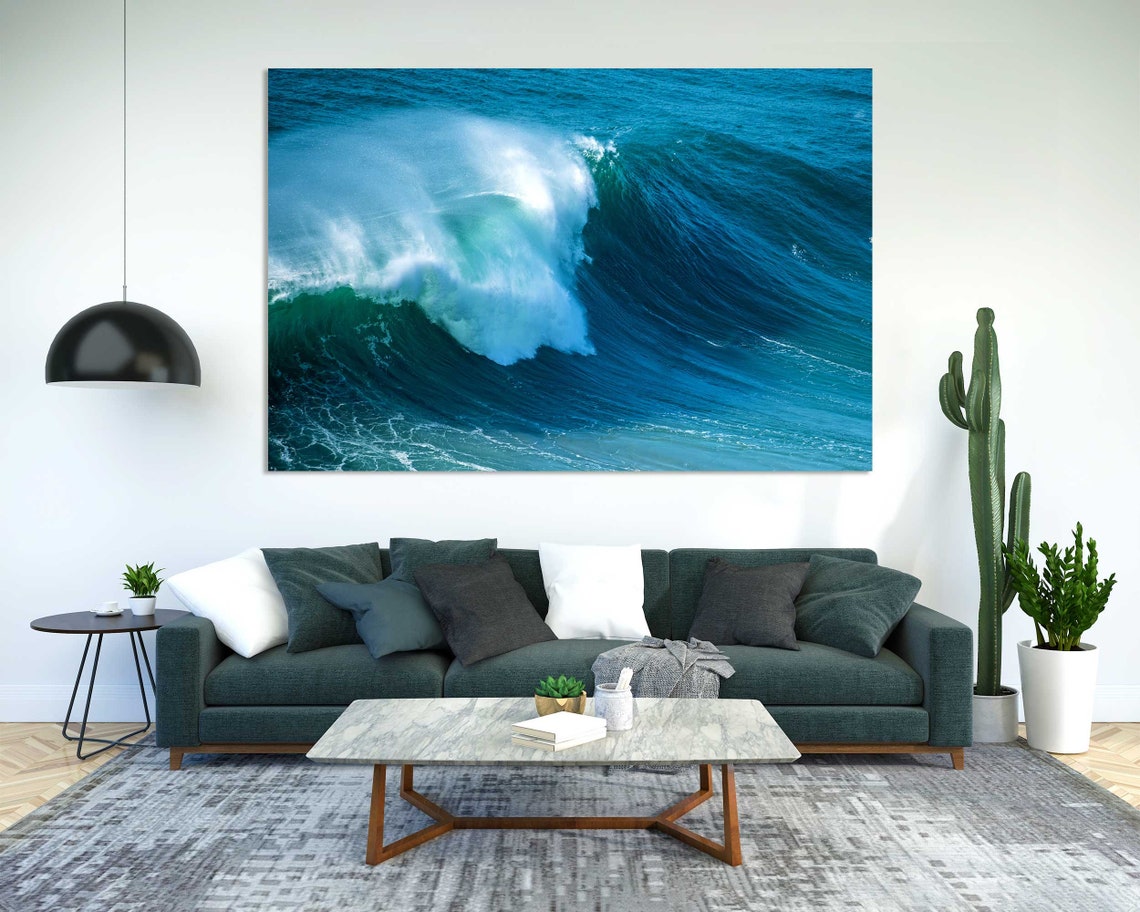 Mighty Blue Ocean Wave Curling White Foam Powerful Sea Surf Poster - Image 2