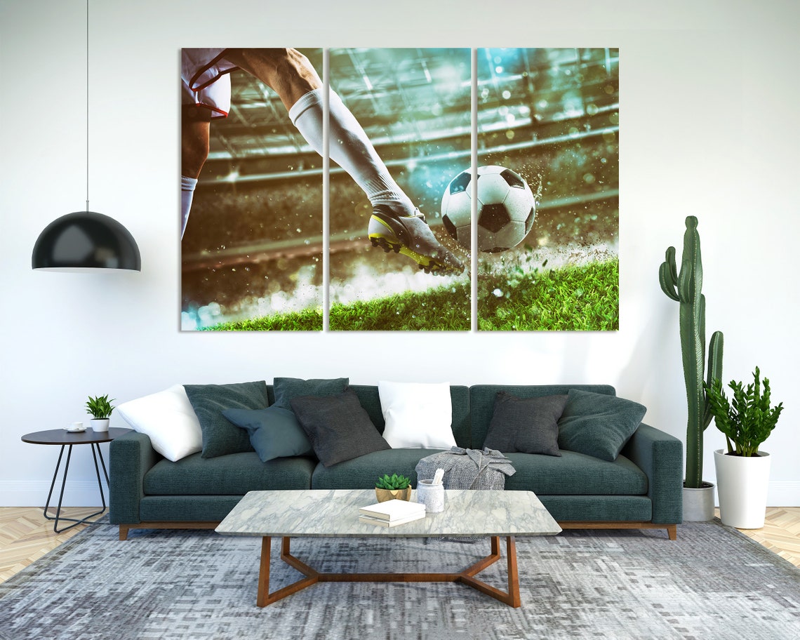 Football Player Pictures Art For Home Soccer Player With Ball Design Art For Office Soccer Art Print On Football Art For Gift - Image 2