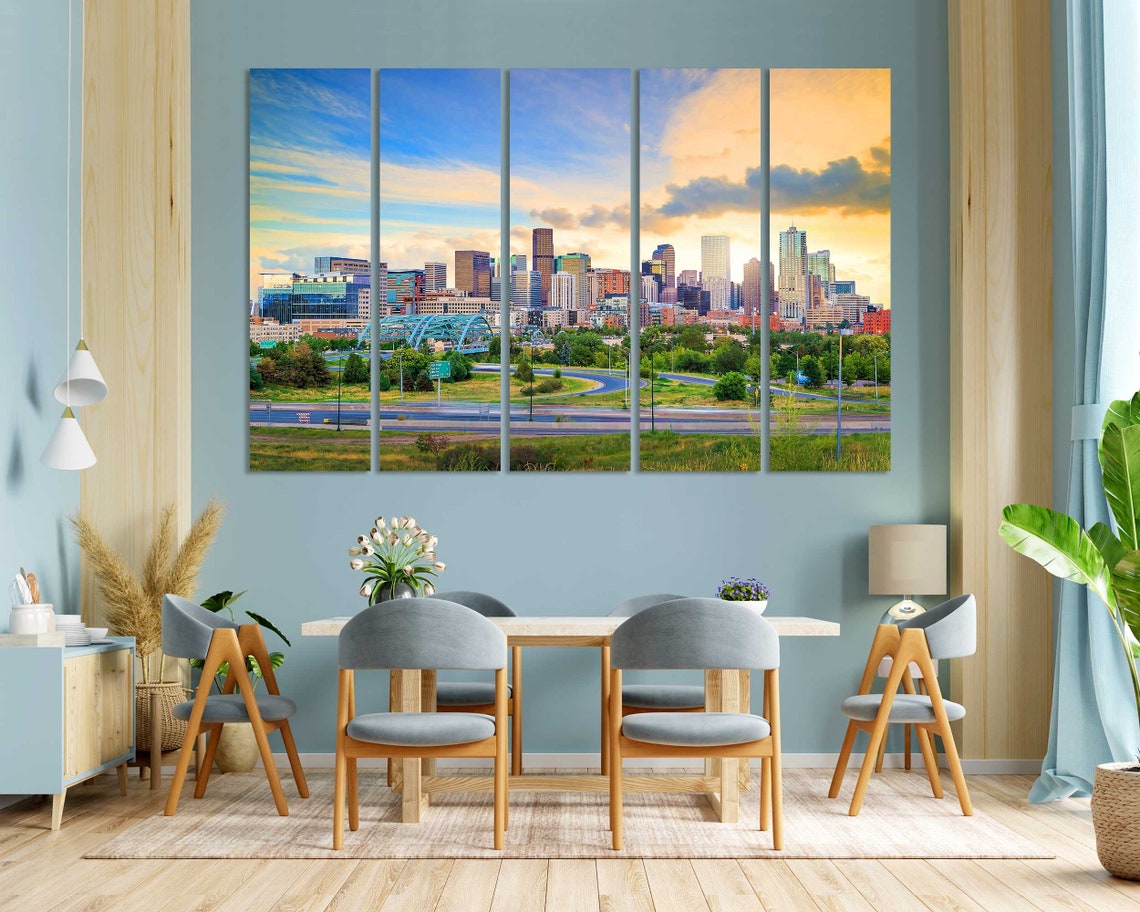 Denver Colorado Skyline Sunset Highway Golden Downtown View Poster - Image 3