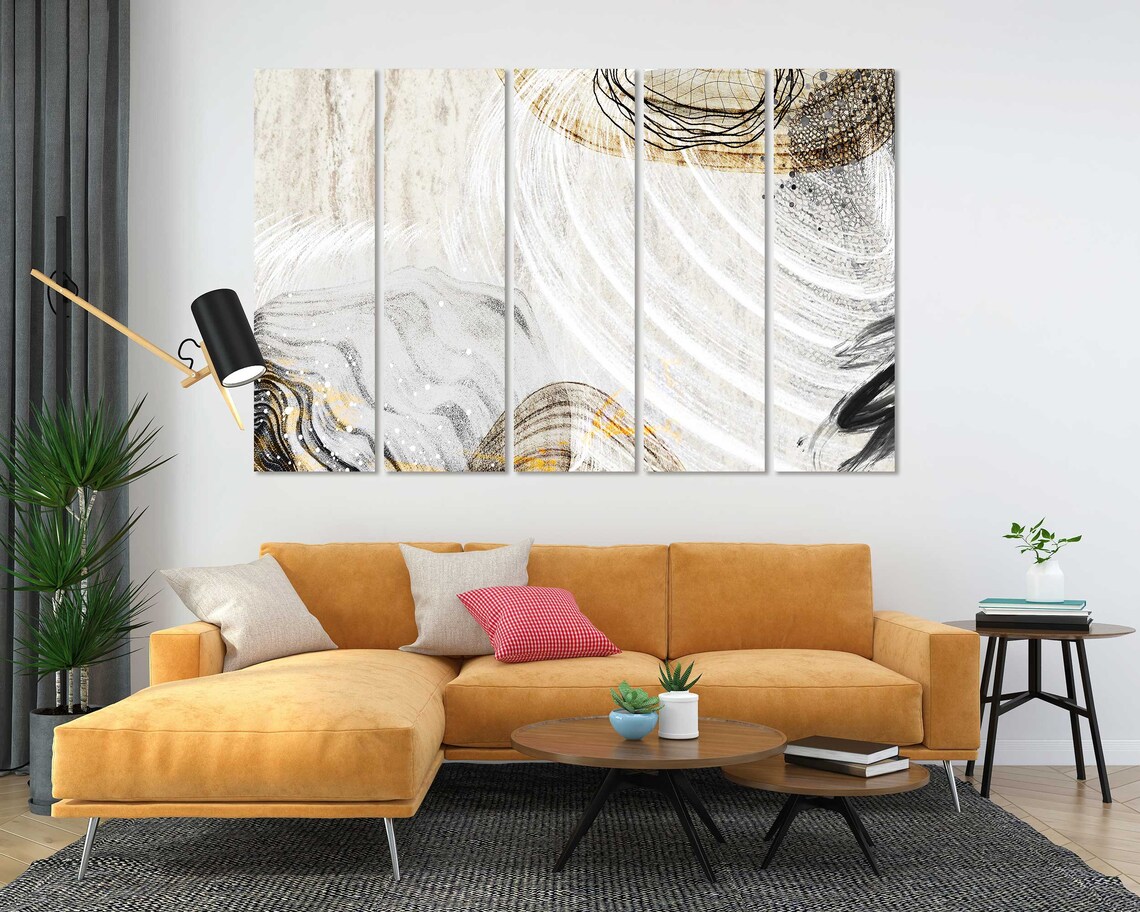 Elegant Abstract Vintage Tones Swirls Modern Minimalist Art Print - Image 5