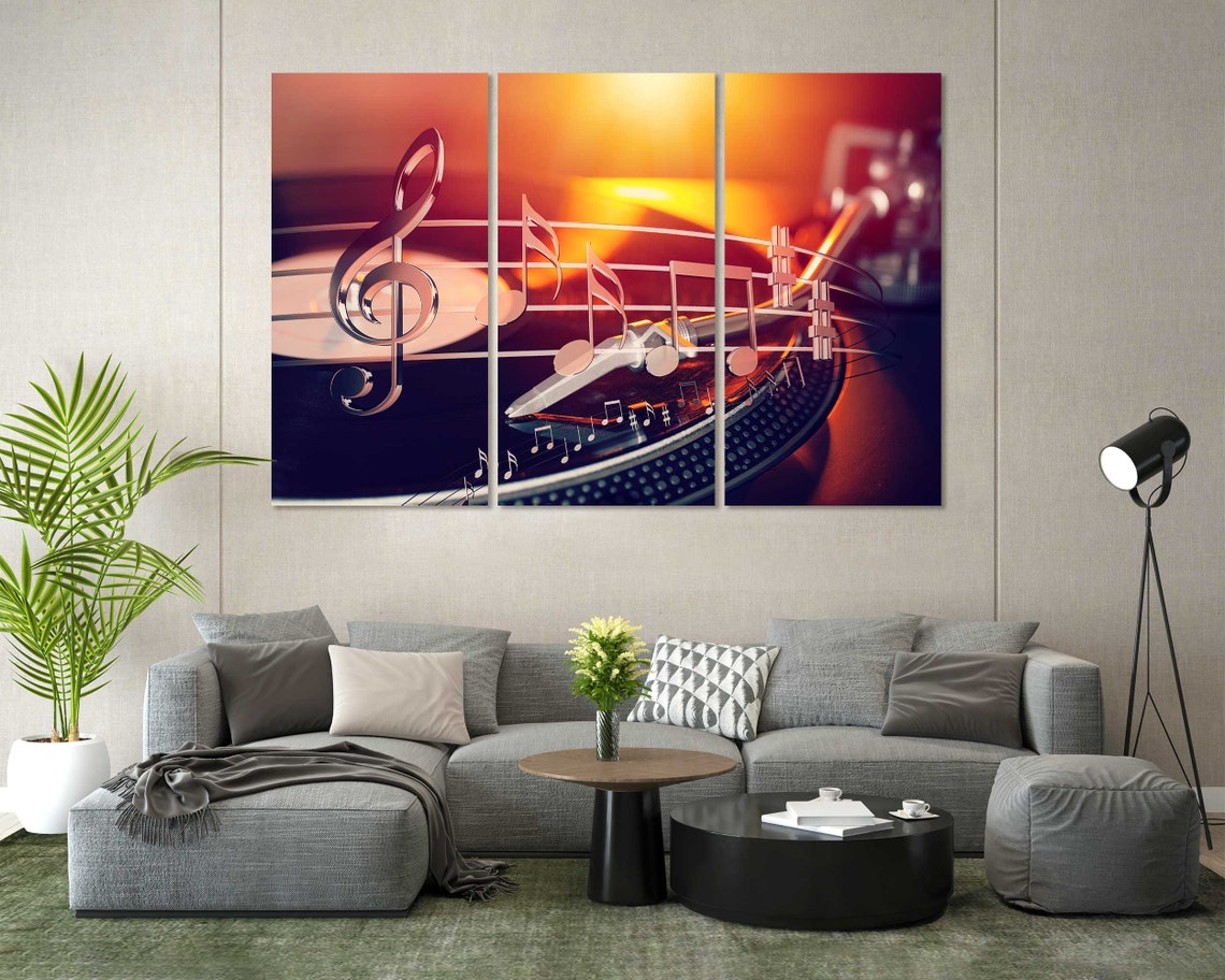 Vinyl Record Player Music Notes Warm Glow Retro Music Art Poster - Image 7
