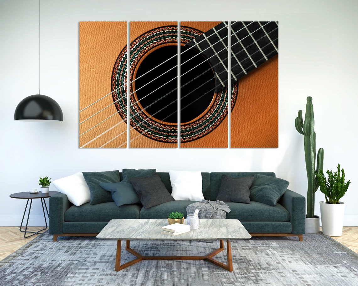 Classical Guitar Sound Hole Close Up Strings Music Wall Art Poster - Image 3
