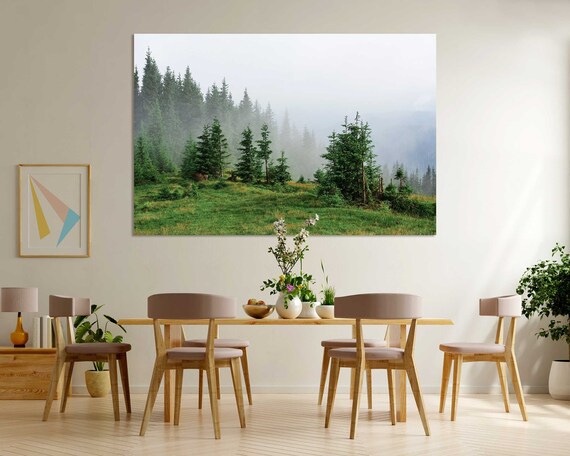 Foggy Carpathian Mountains Design Wall Decor Foggy Forest Artwork On Carpathian Mountains In Ukraine Picture For Wall