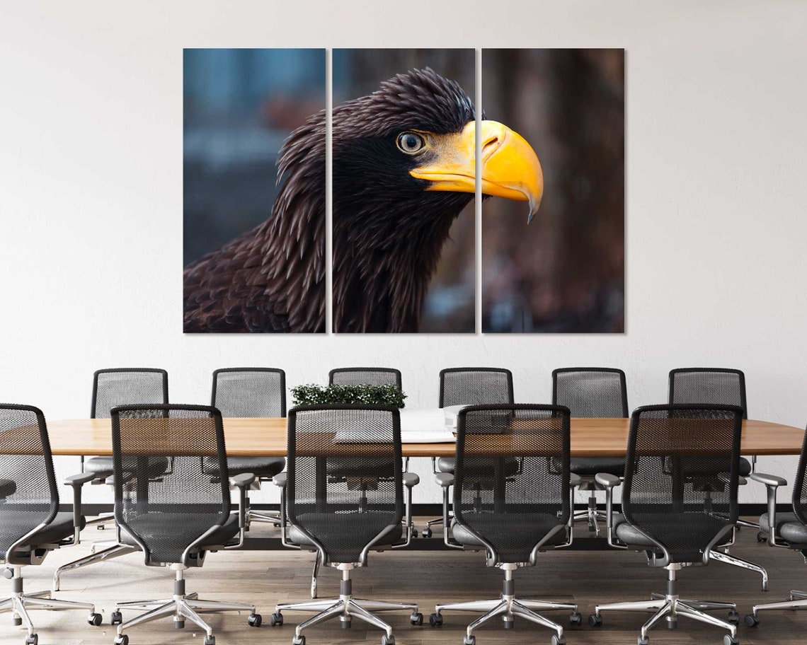 Black Eagle Profile Yellow Beak Majestic Wildlife Photo Poster - Image 4
