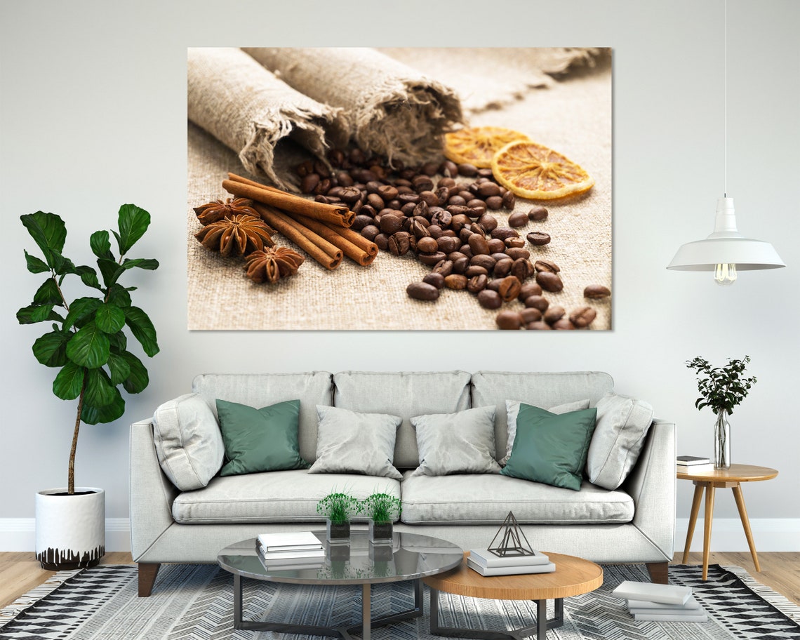Roasted Coffee Beans Cinnamon Star Anise Rustic Kitchen Poster - Image 7