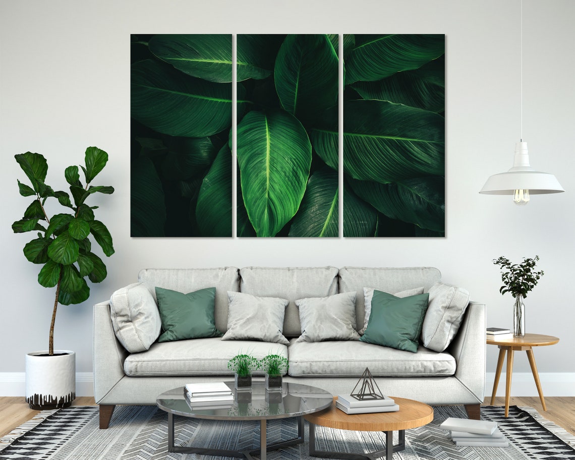 Giant Tropical Green Leaves Bold Botanical Close Up Nature Poster - Image 8