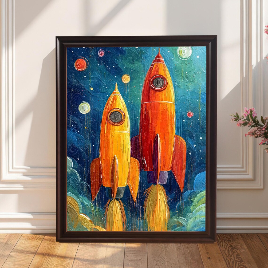 Rocket Launch Art Print, Kids Room Decor