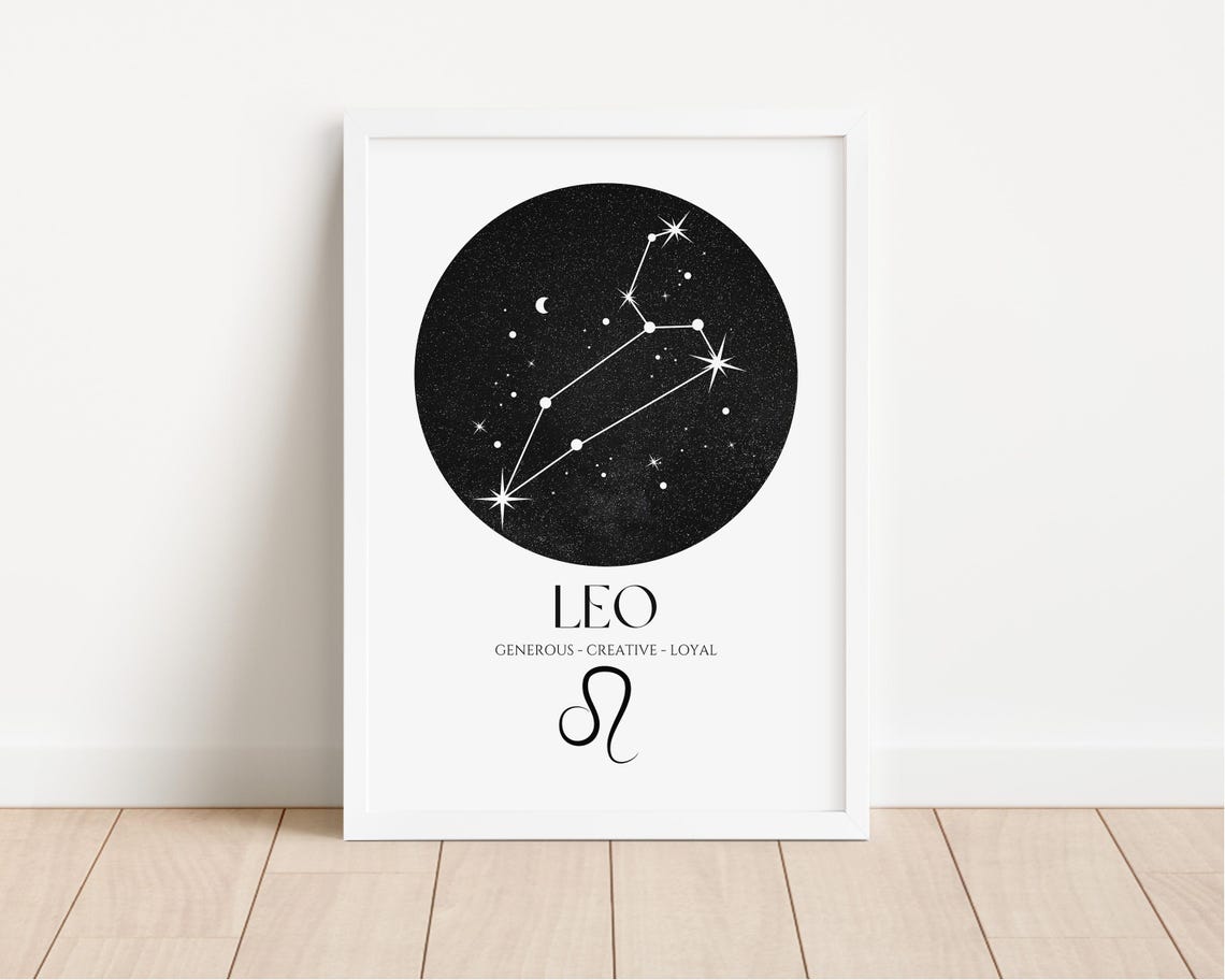Leo Zodiac Constellation Star Sign Night Sky Astrology Poster - Image 4