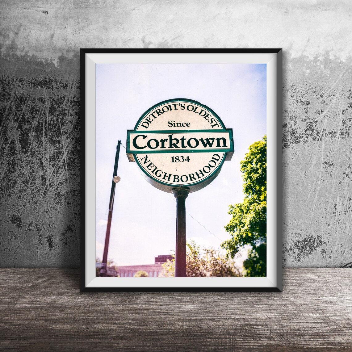 Corktown Detroit's Oldest Neighborhood Sign Photography Poster