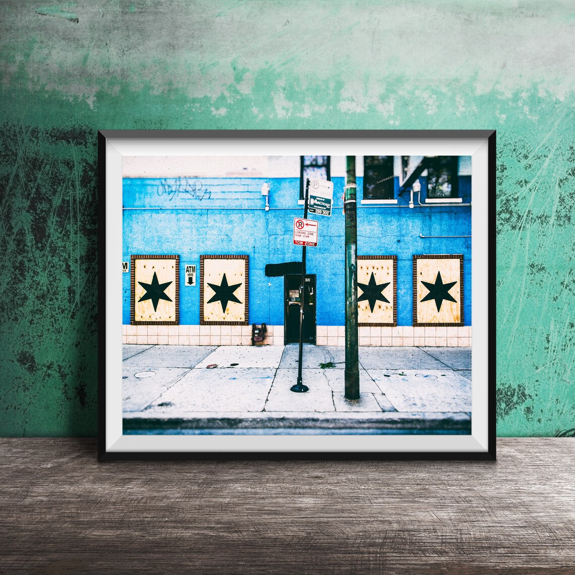 Chicago Flag Street Art, Chicago Neighborhood Art Print