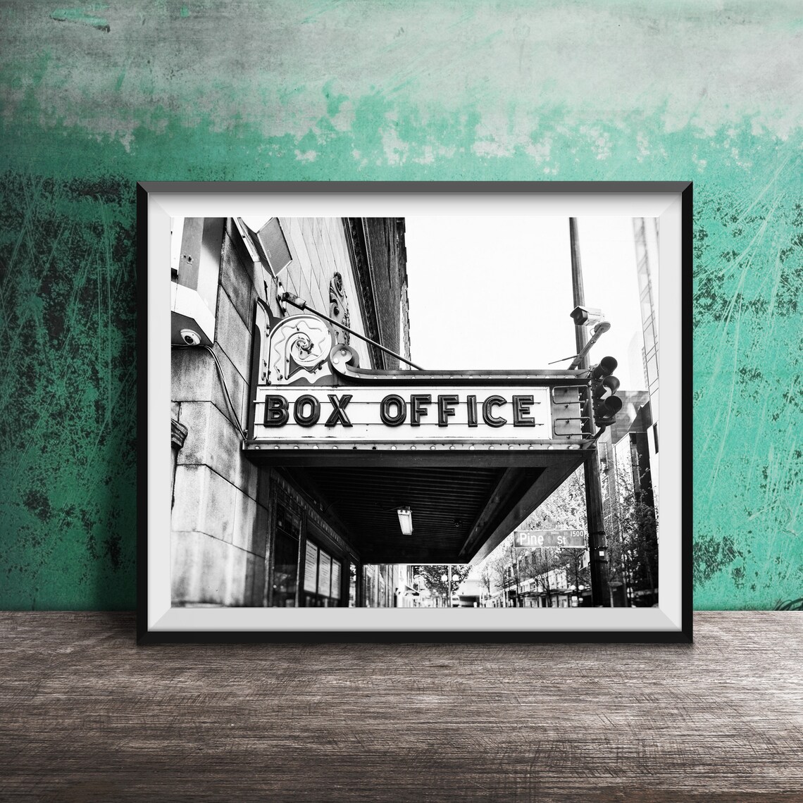 Vintage Movie Theatre Box Office Marquee Sign Photography Poster - Image 2