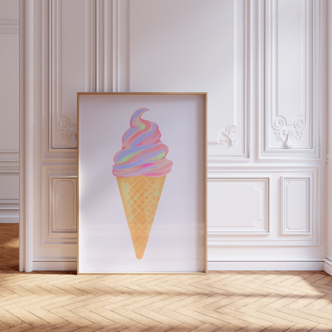 Preppy Ice Cream, Girl Room Decor Poster - Image 2