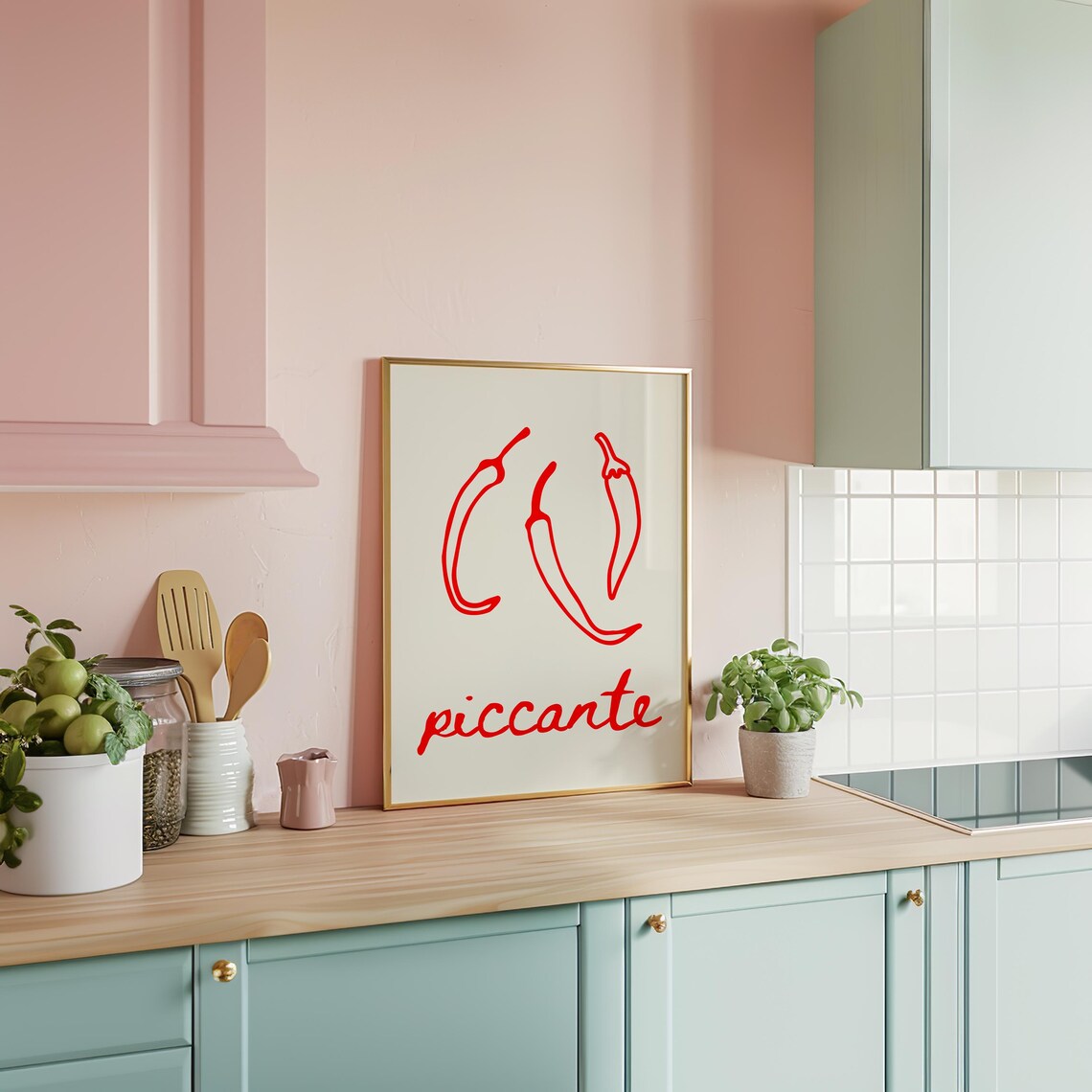 Piccante Chili Pepper Kitchen Art Print, Minimalist - Image 2