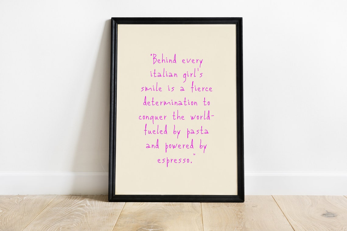 Funny Italian Girl Quote Catchy Pink Wall Art Cute Pink Quote Instant Italian Wall Decor Italian Girl Gift - Image 2