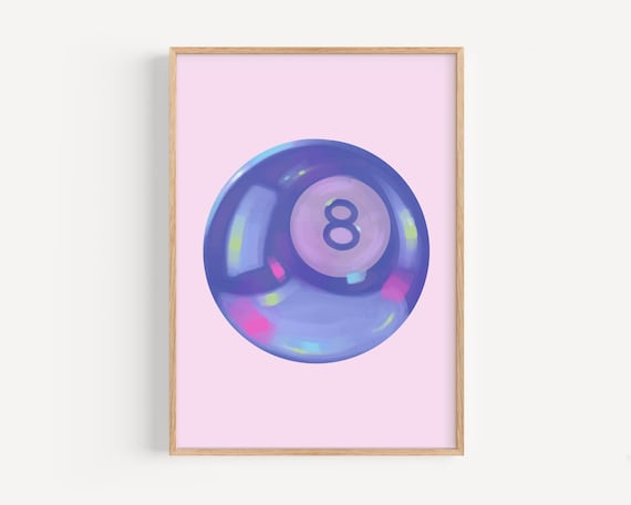 Magic 8 Ball Poster, Funky Girl Apartment Decor